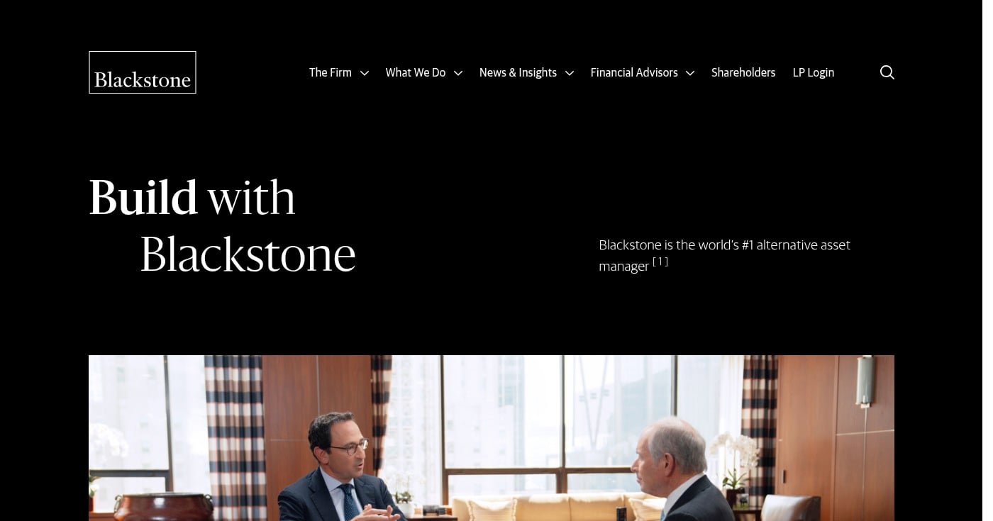 Blackstone homepage product screenshot