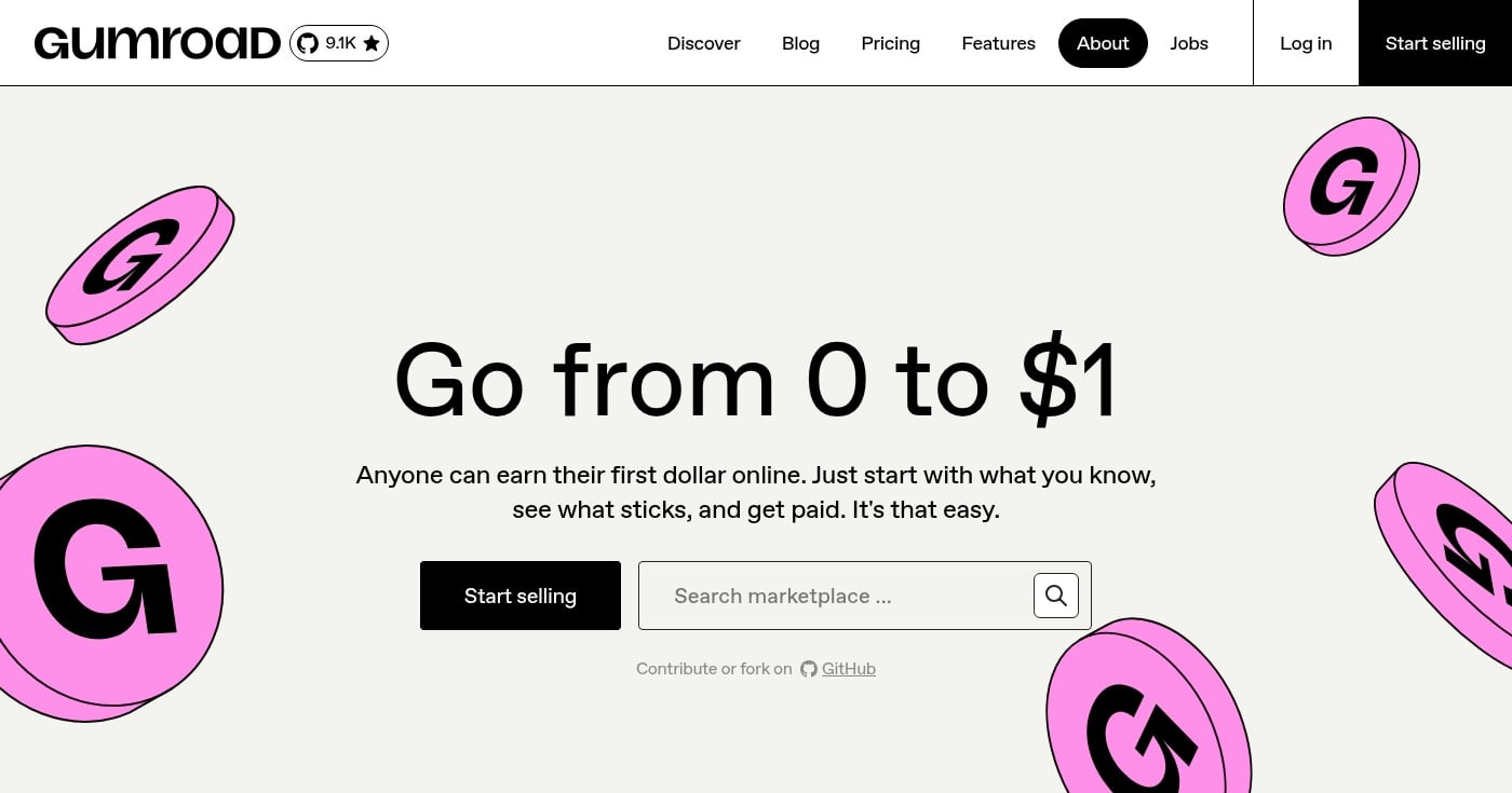 Gumroad digital products creator dashboard