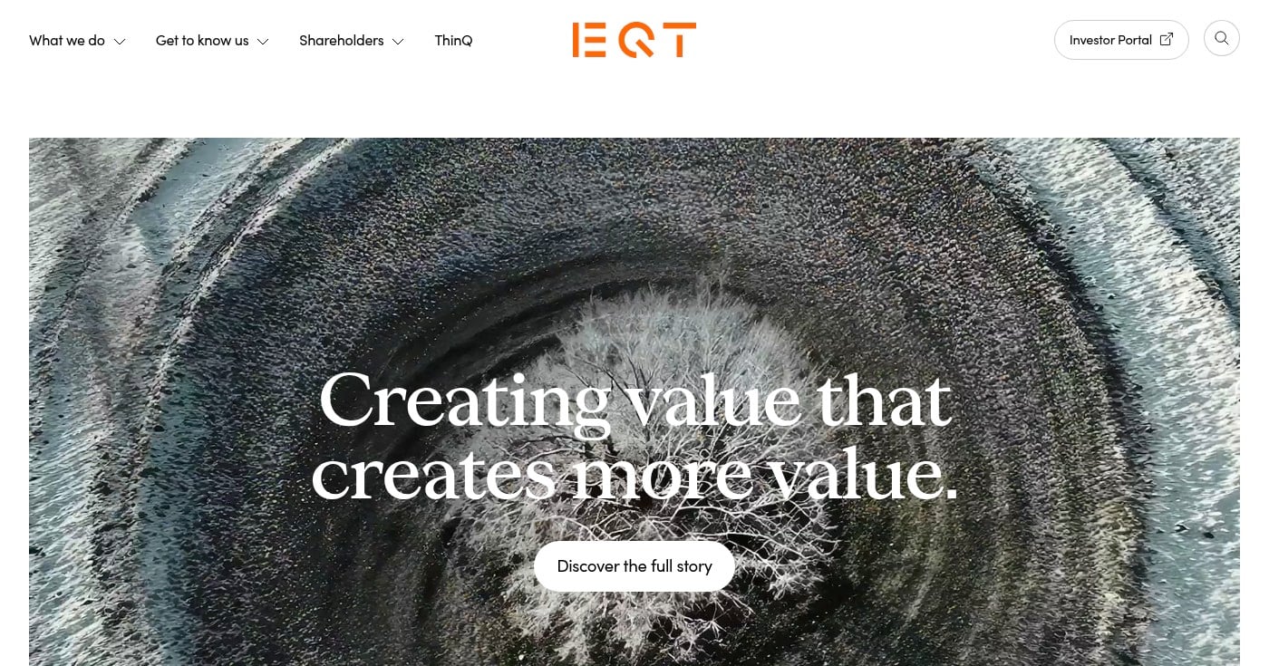 EQT Partners homepage product screenshot