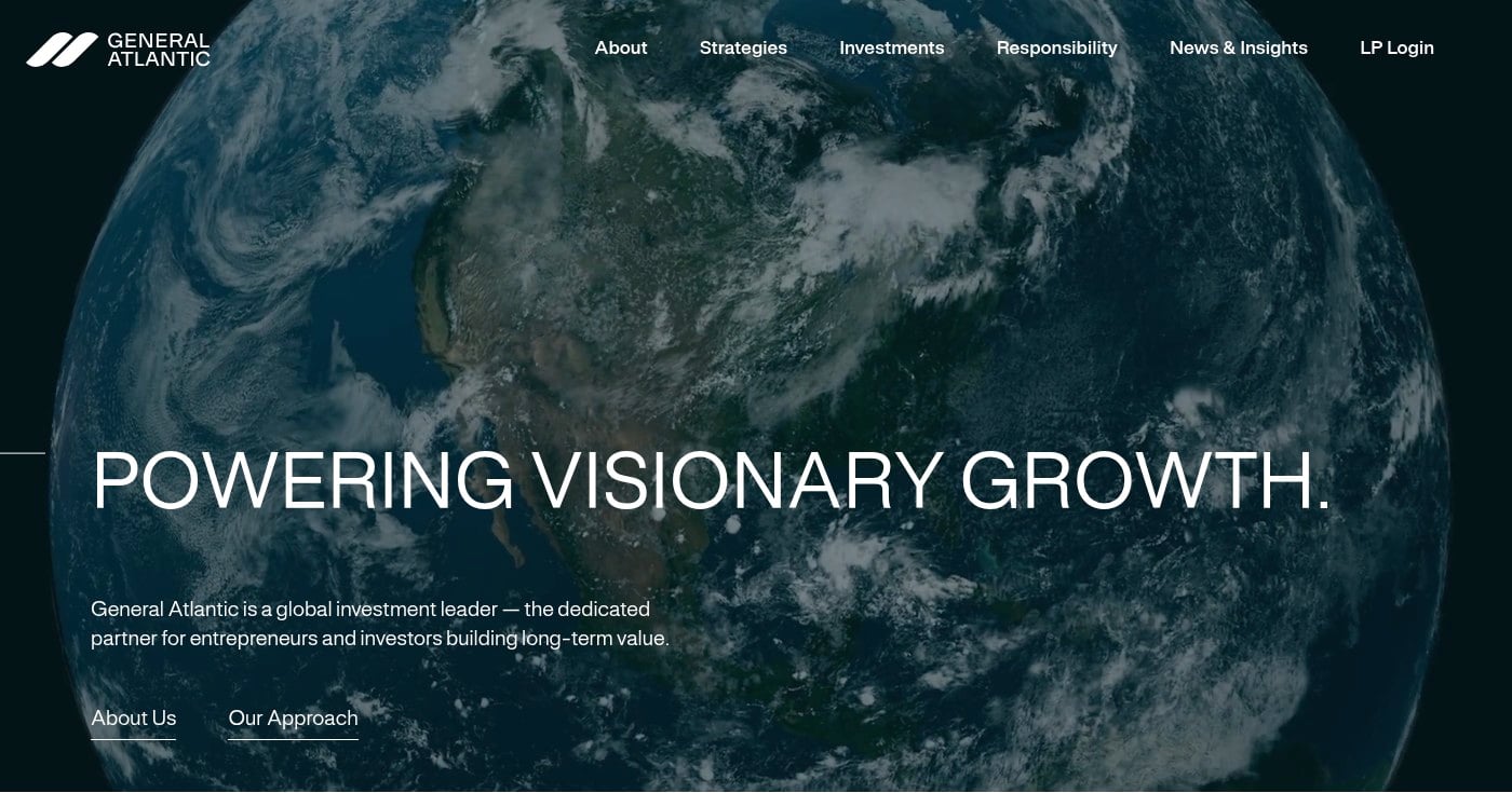 General Atlantic homepage product screenshot