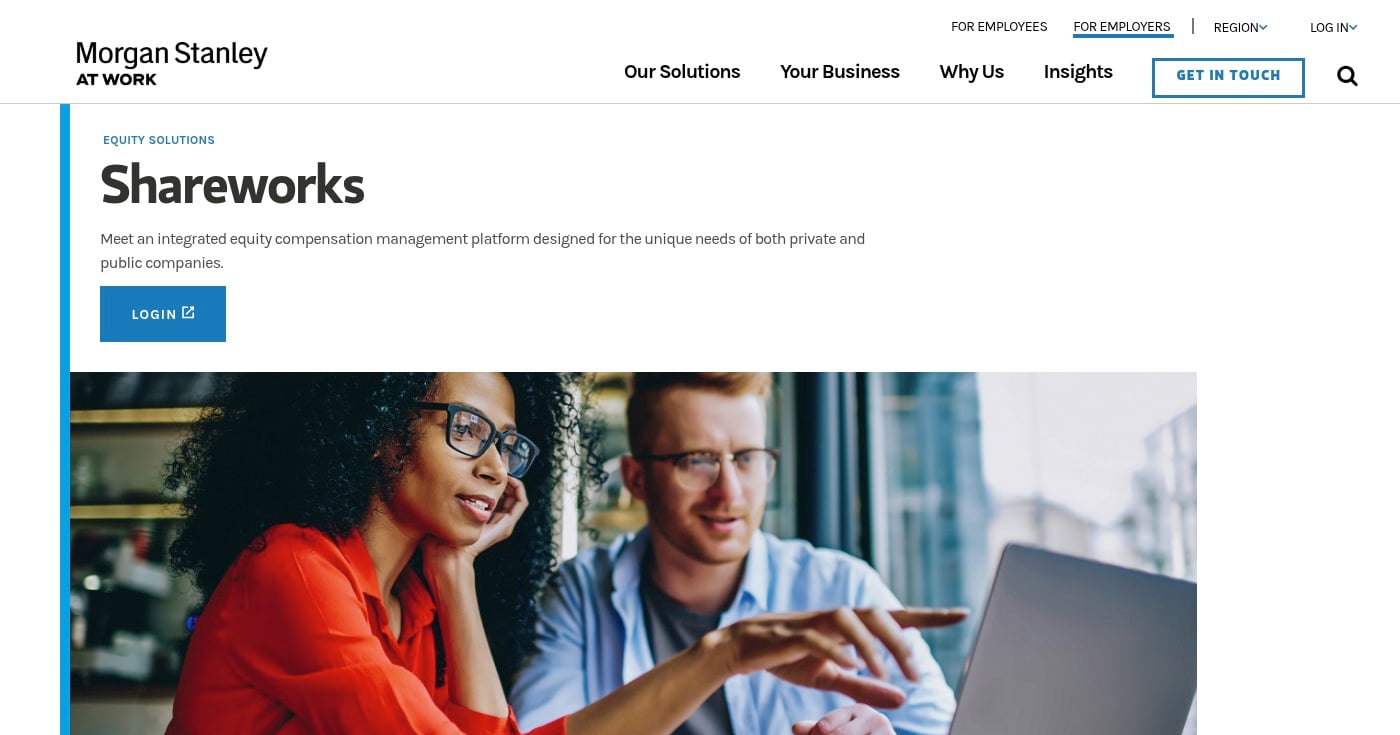 Morgan Stanley Shareworks equity compensation platform