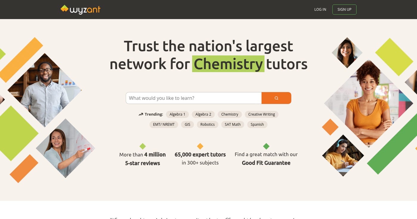 Wyzant online tutoring platform