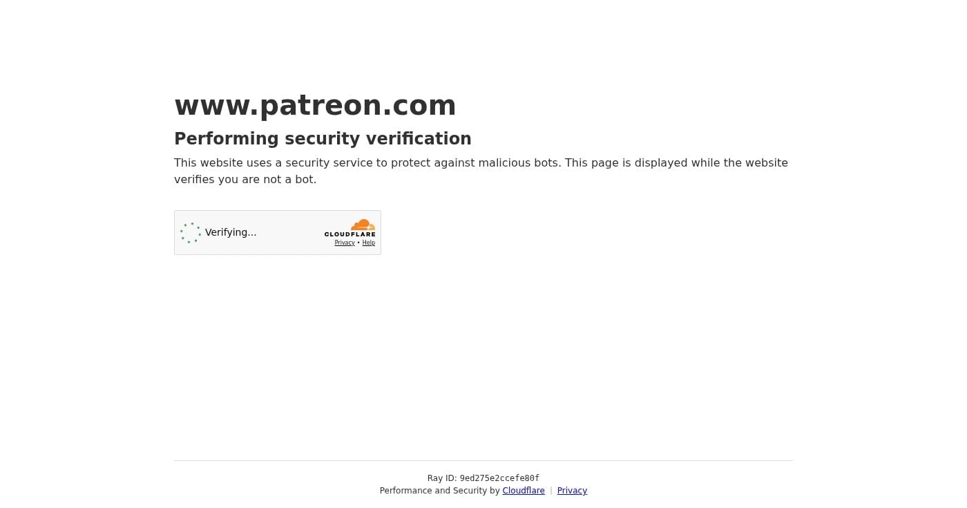 Patreon homepage