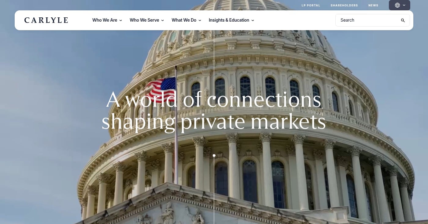 The Carlyle Group homepage product screenshot