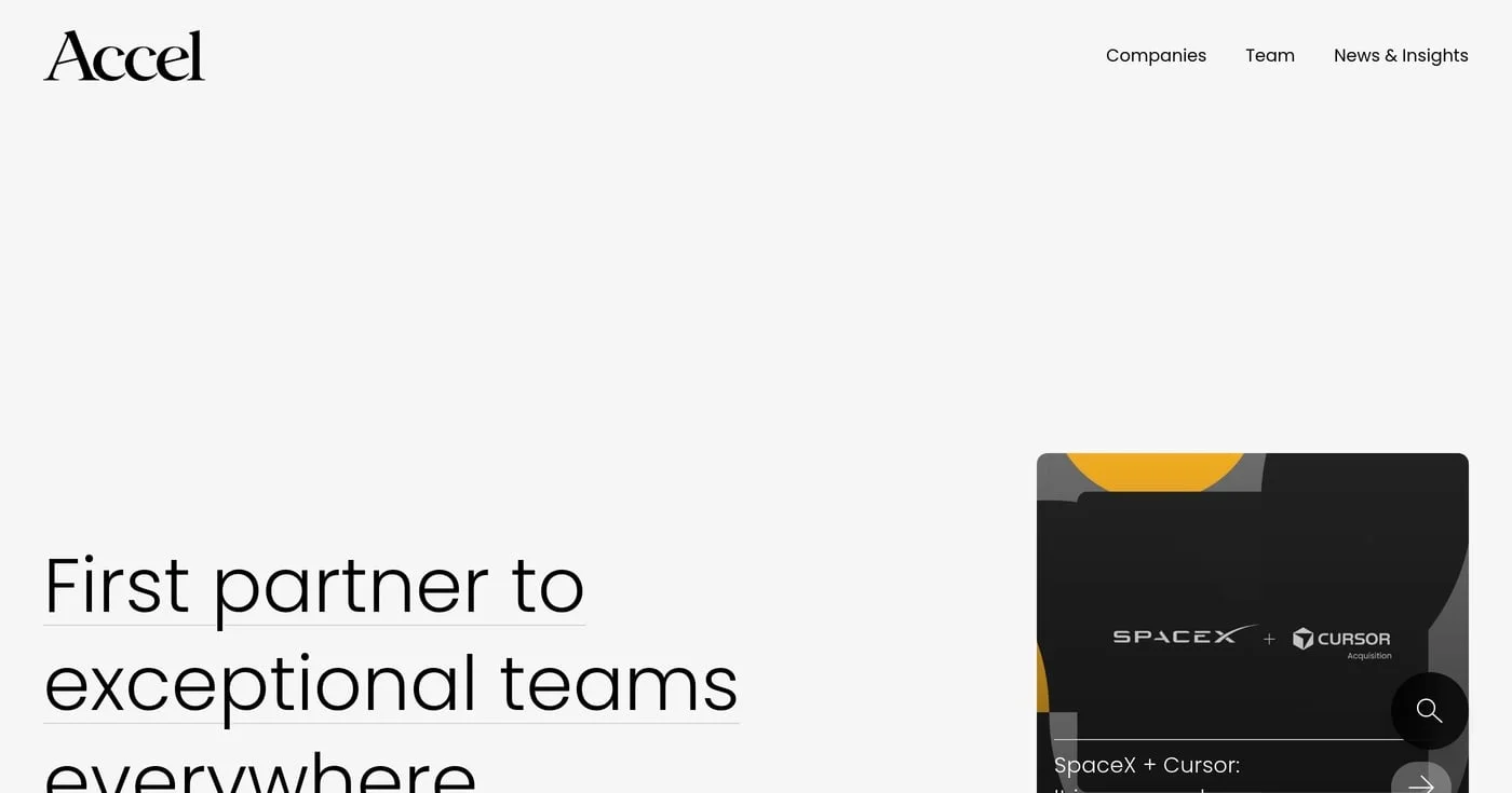 Accel homepage