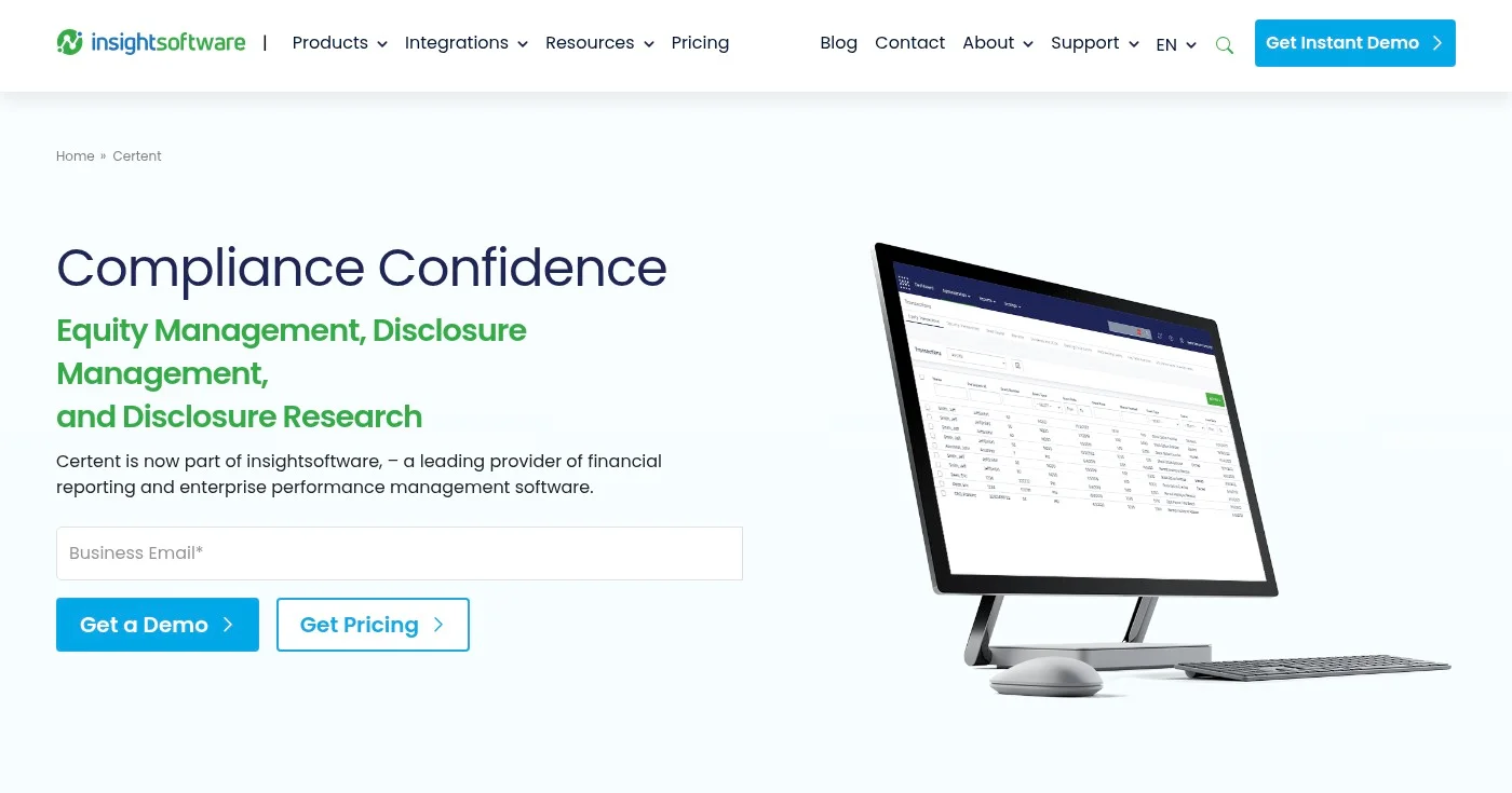 Certent Equity Management by insightsoftware