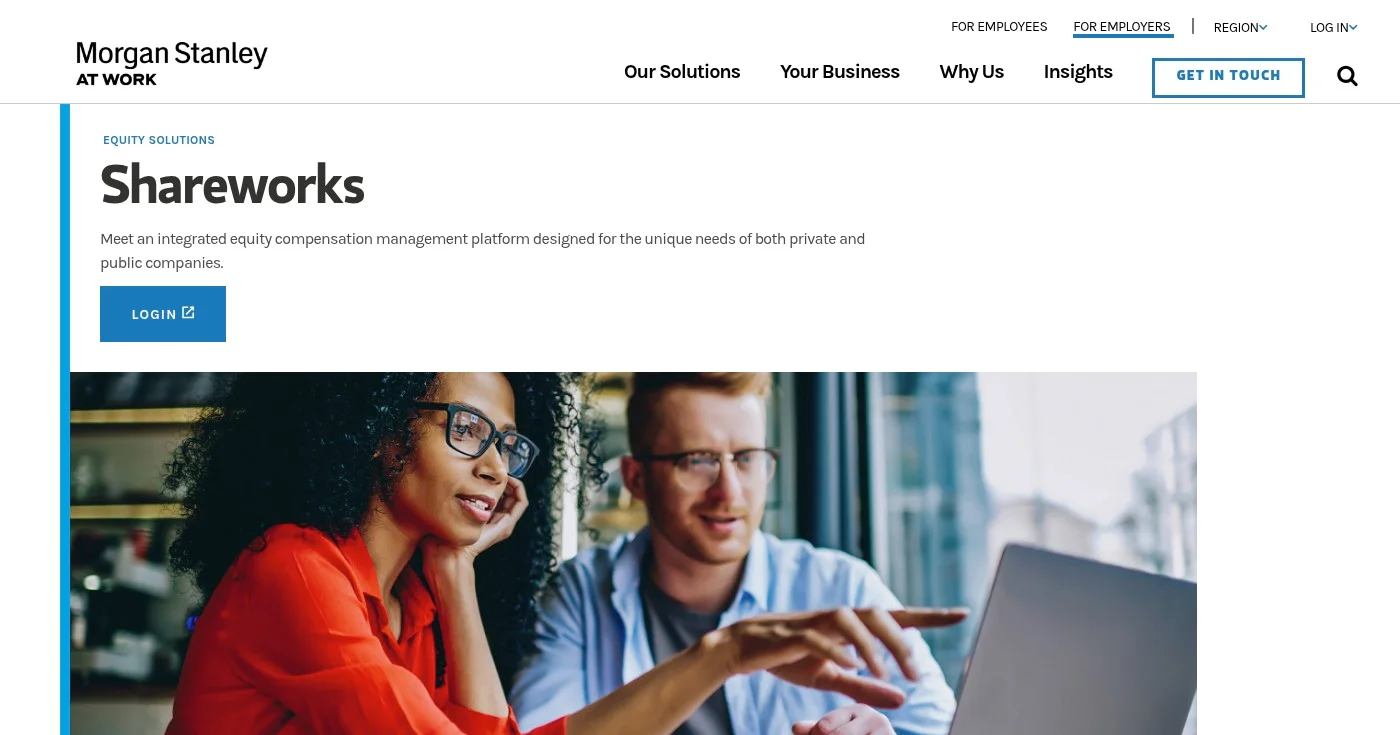 Morgan Stanley Shareworks equity compensation platform