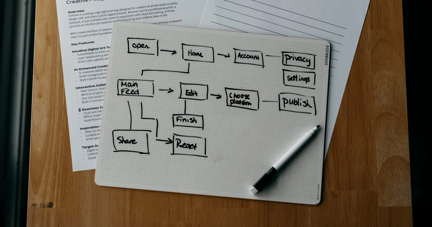 Product market fit - workflow diagram showing product strategy