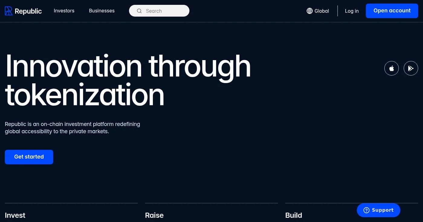 Republic homepage