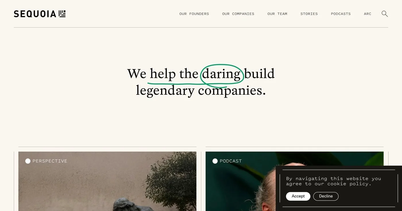 Sequoia Capital homepage